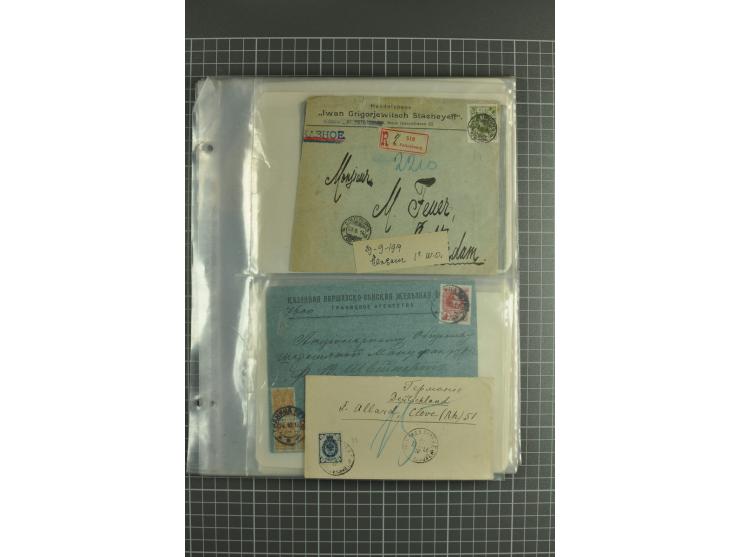 1890/1917, lot of 60 covers with interesting usages and postmarks such as cover captured by German Army during WWI, registere