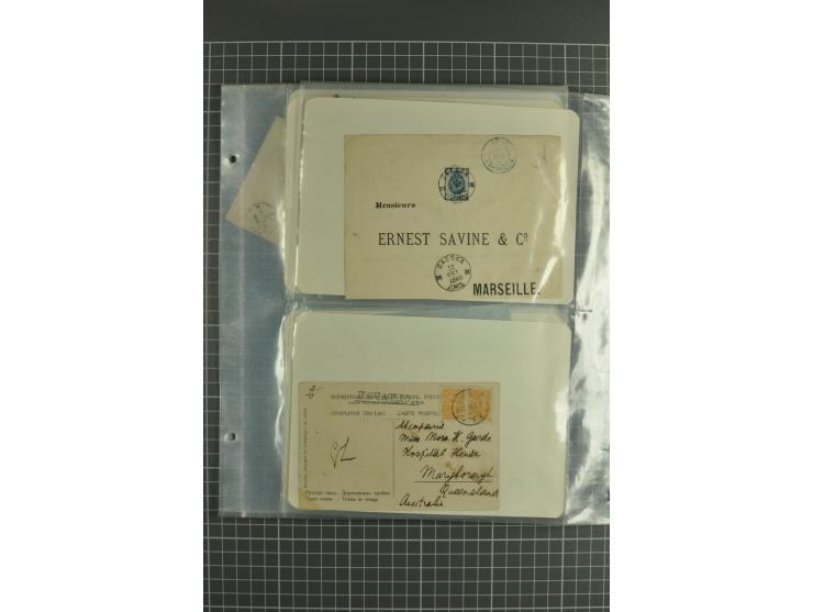 1890/1917, lot of 60 covers with interesting usages and postmarks such as cover captured by German Army during WWI, registere