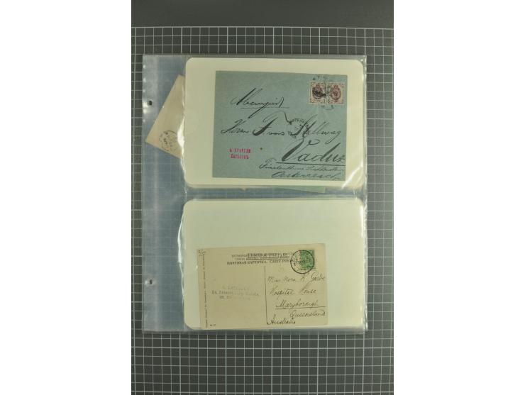 1890/1917, lot of 60 covers with interesting usages and postmarks such as cover captured by German Army during WWI, registere
