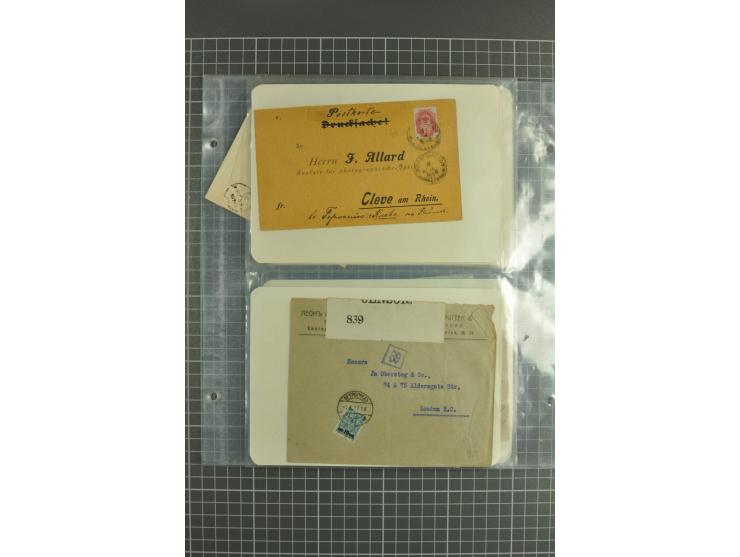 1890/1917, lot of 60 covers with interesting usages and postmarks such as cover captured by German Army during WWI, registere