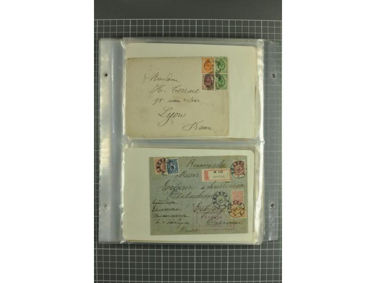 1890/1917, lot of 60 covers with interesting usages and postmarks such as cover captured by German Army during WWI, registere