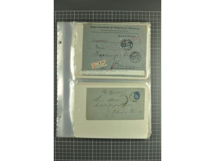 1890/1917, lot of 60 covers with interesting usages and postmarks such as cover captured by German Army during WWI, registere