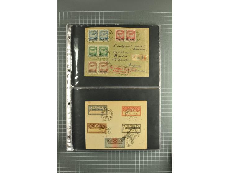 1918/27, lot of 60 covers incl. airmail, postal saving stamps used as definitives, trophy use of Ukrainian stamps, inflation 