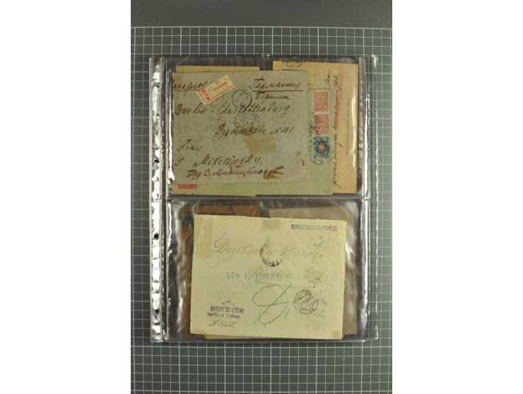 1918/27, lot of 60 covers incl. airmail, postal saving stamps used as definitives, trophy use of Ukrainian stamps, inflation 