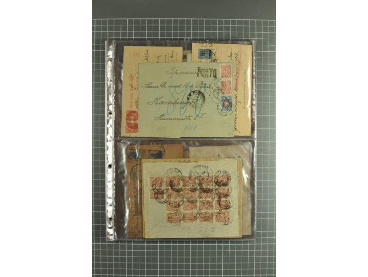 1918/27, lot of 60 covers incl. airmail, postal saving stamps used as definitives, trophy use of Ukrainian stamps, inflation 