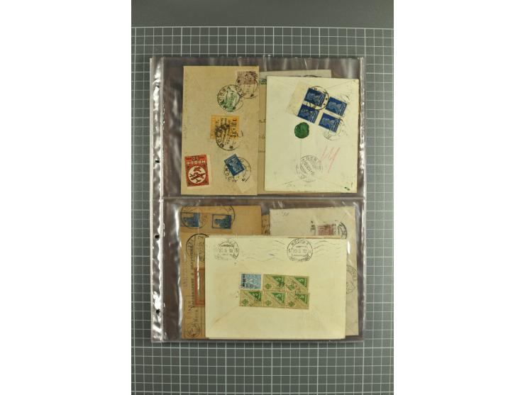 1918/27, lot of 60 covers incl. airmail, postal saving stamps used as definitives, trophy use of Ukrainian stamps, inflation 