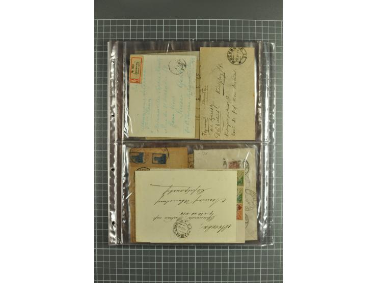 1918/27, lot of 60 covers incl. airmail, postal saving stamps used as definitives, trophy use of Ukrainian stamps, inflation 