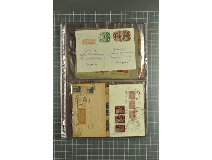 1918/27, lot of 60 covers incl. airmail, postal saving stamps used as definitives, trophy use of Ukrainian stamps, inflation 