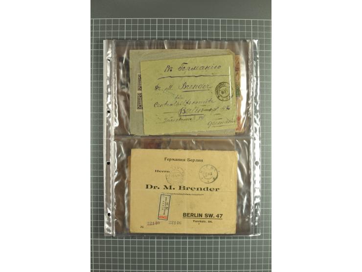 1918/27, lot of 60 covers incl. airmail, postal saving stamps used as definitives, trophy use of Ukrainian stamps, inflation 