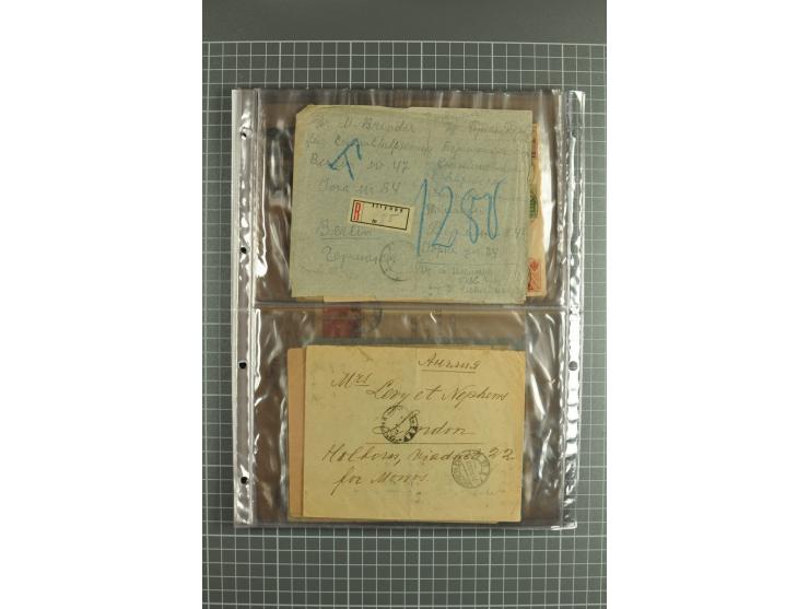 1918/27, lot of 60 covers incl. airmail, postal saving stamps used as definitives, trophy use of Ukrainian stamps, inflation 