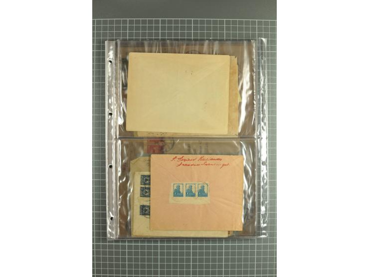 1918/27, lot of 60 covers incl. airmail, postal saving stamps used as definitives, trophy use of Ukrainian stamps, inflation 