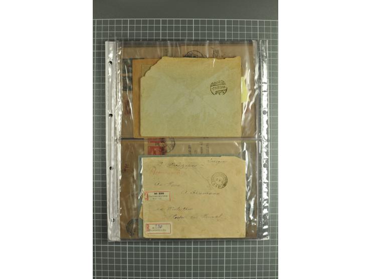 1918/27, lot of 60 covers incl. airmail, postal saving stamps used as definitives, trophy use of Ukrainian stamps, inflation 