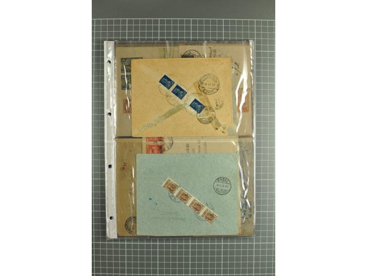 1918/27, lot of 60 covers incl. airmail, postal saving stamps used as definitives, trophy use of Ukrainian stamps, inflation 
