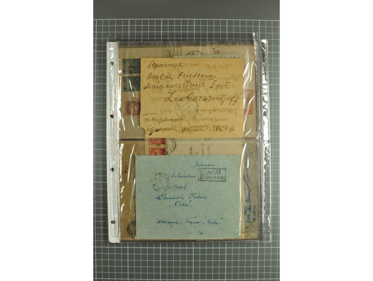 1918/27, lot of 60 covers incl. airmail, postal saving stamps used as definitives, trophy use of Ukrainian stamps, inflation 