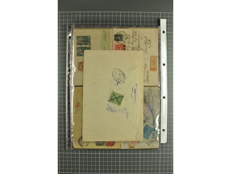 1918/27, lot of 60 covers incl. airmail, postal saving stamps used as definitives, trophy use of Ukrainian stamps, inflation 