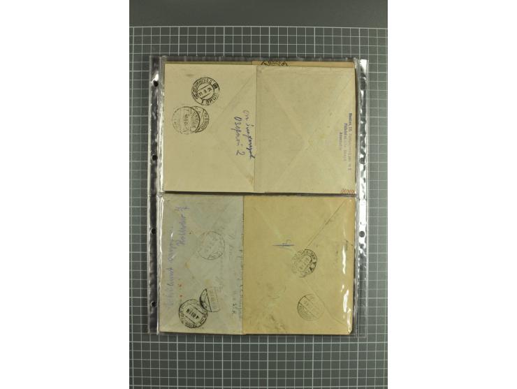 1918/27, lot of 60 covers incl. airmail, postal saving stamps used as definitives, trophy use of Ukrainian stamps, inflation 