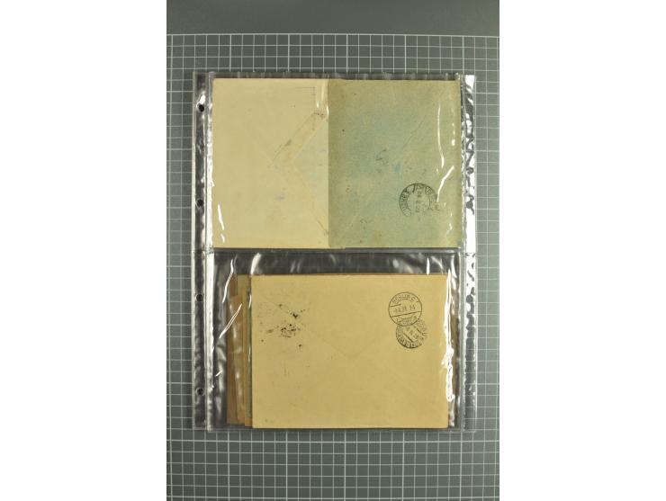 1918/27, lot of 60 covers incl. airmail, postal saving stamps used as definitives, trophy use of Ukrainian stamps, inflation 