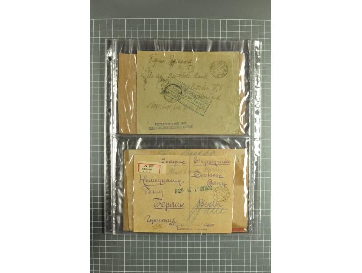 1918/27, lot of 60 covers incl. airmail, postal saving stamps used as definitives, trophy use of Ukrainian stamps, inflation 