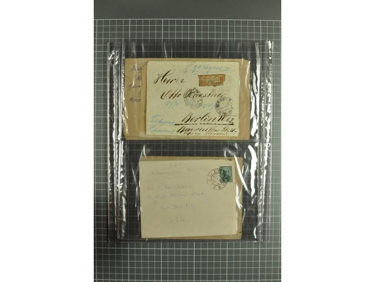 1918/27, lot of 60 covers incl. airmail, postal saving stamps used as definitives, trophy use of Ukrainian stamps, inflation 