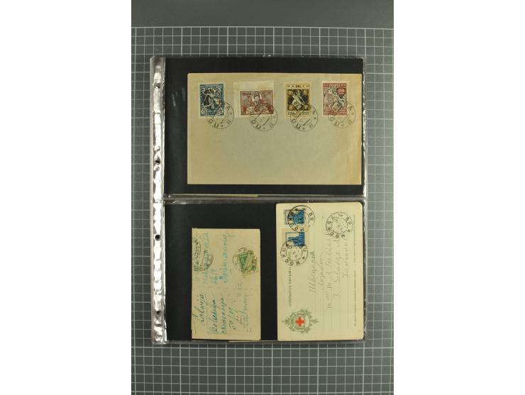 1918/27, lot of 60 covers incl. airmail, postal saving stamps used as definitives, trophy use of Ukrainian stamps, inflation 