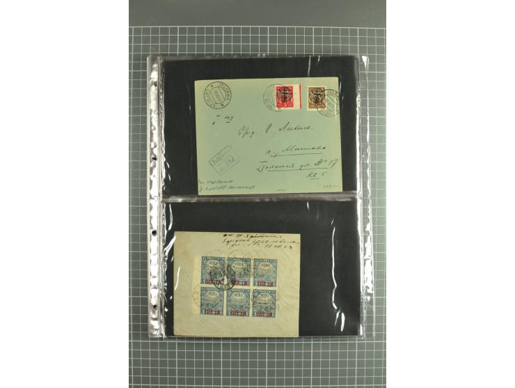 1918/27, lot of 60 covers incl. airmail, postal saving stamps used as definitives, trophy use of Ukrainian stamps, inflation 