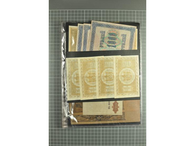 Banknotes 1898/1947 (ca.), lot of about 100 banknotes from Imperial times, Kerenski, Ednaya Rossiya, Independent Ukraine, USS
