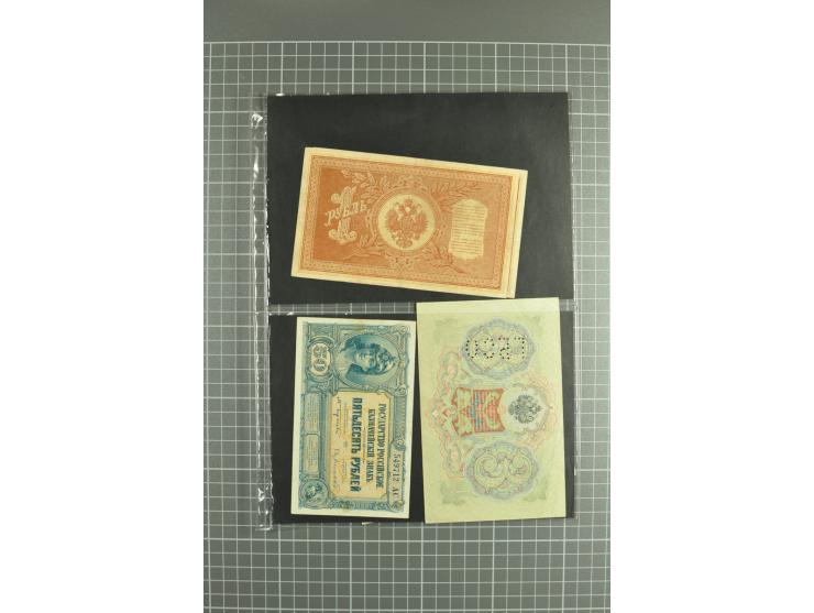 Banknotes 1898/1947 (ca.), lot of about 100 banknotes from Imperial times, Kerenski, Ednaya Rossiya, Independent Ukraine, USS