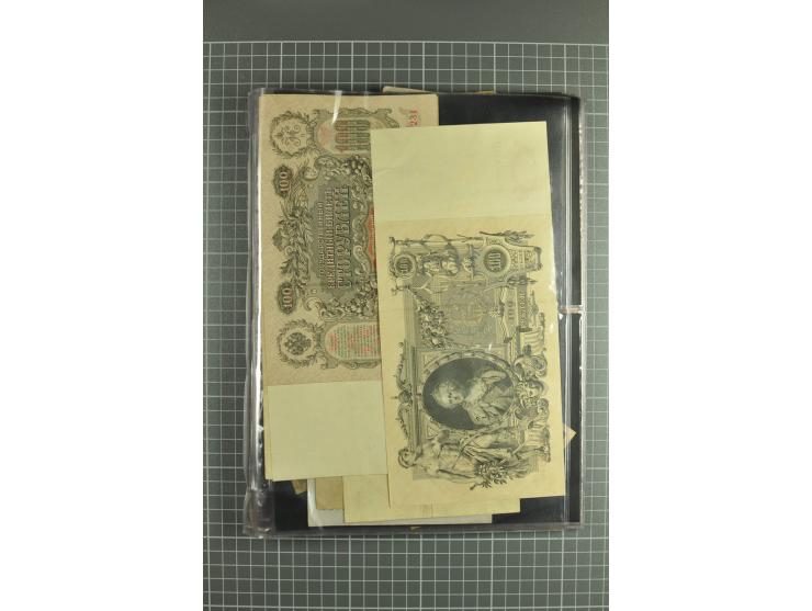 Banknotes 1898/1947 (ca.), lot of about 100 banknotes from Imperial times, Kerenski, Ednaya Rossiya, Independent Ukraine, USS