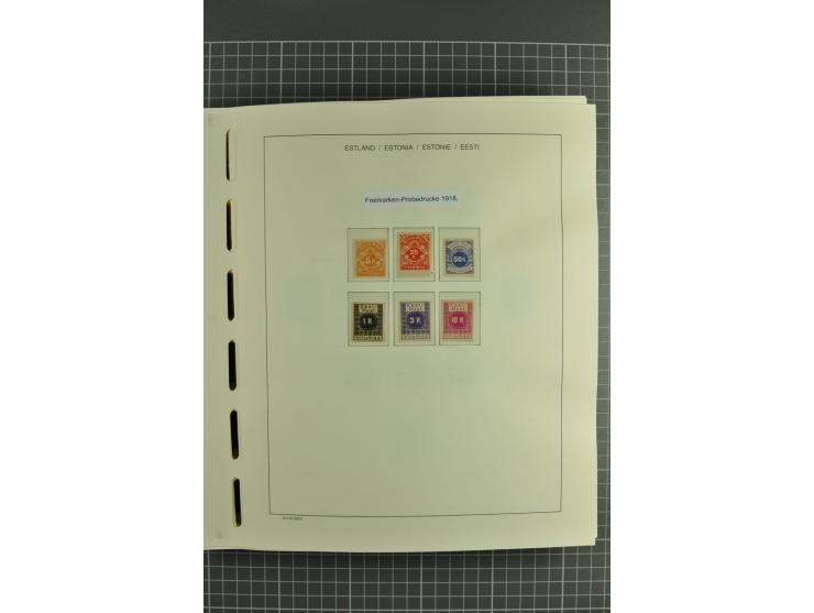 1918/2004, mostly unmounted mint und unsed collection with Mi.-Nr. 2A, 45BI+II, 46-47A, 164x(2), proofs, etc., also some Germ