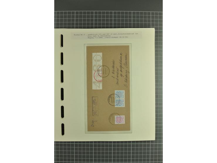 1918/2004, mostly unmounted mint und unsed collection with Mi.-Nr. 2A, 45BI+II, 46-47A, 164x(2), proofs, etc., also some Germ