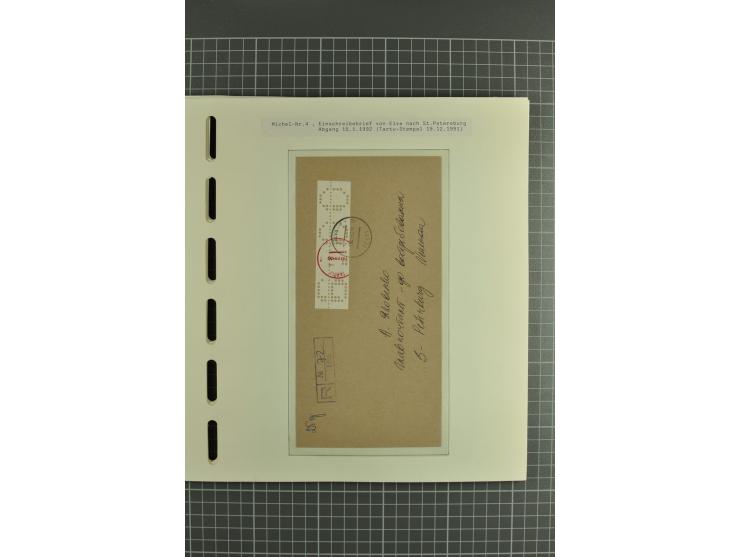 1918/2004, mostly unmounted mint und unsed collection with Mi.-Nr. 2A, 45BI+II, 46-47A, 164x(2), proofs, etc., also some Germ