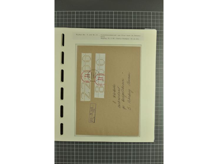 1918/2004, mostly unmounted mint und unsed collection with Mi.-Nr. 2A, 45BI+II, 46-47A, 164x(2), proofs, etc., also some Germ