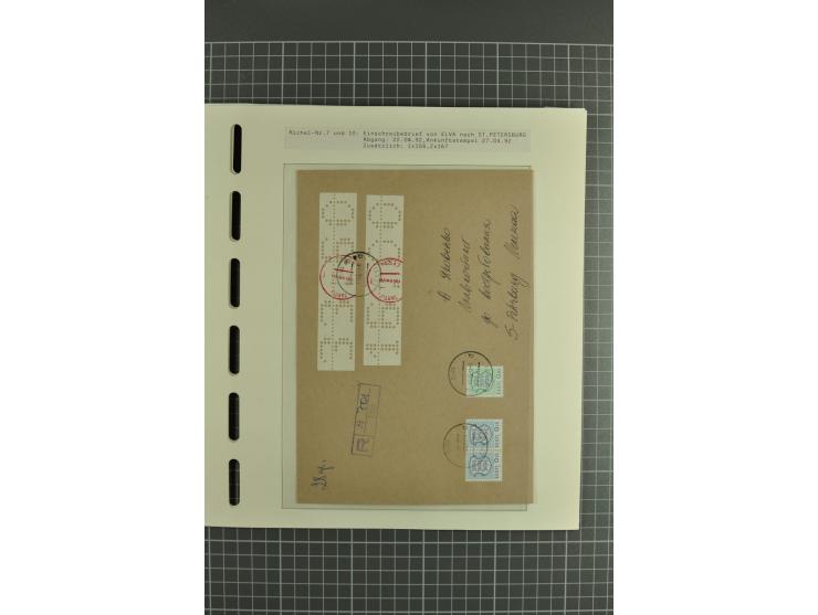 1918/2004, mostly unmounted mint und unsed collection with Mi.-Nr. 2A, 45BI+II, 46-47A, 164x(2), proofs, etc., also some Germ