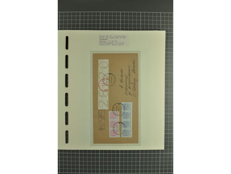 1918/2004, mostly unmounted mint und unsed collection with Mi.-Nr. 2A, 45BI+II, 46-47A, 164x(2), proofs, etc., also some Germ