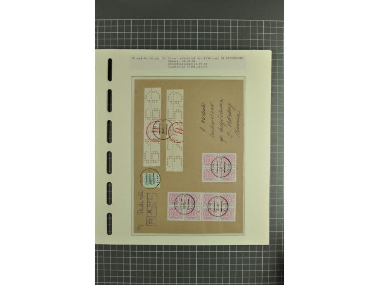 1918/2004, mostly unmounted mint und unsed collection with Mi.-Nr. 2A, 45BI+II, 46-47A, 164x(2), proofs, etc., also some Germ