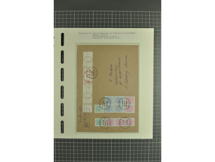 1918/2004, mostly unmounted mint und unsed collection with Mi.-Nr. 2A, 45BI+II, 46-47A, 164x(2), proofs, etc., also some Germ