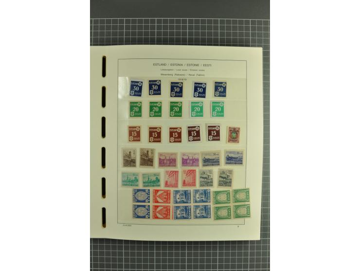 1918/2004, mostly unmounted mint und unsed collection with Mi.-Nr. 2A, 45BI+II, 46-47A, 164x(2), proofs, etc., also some Germ