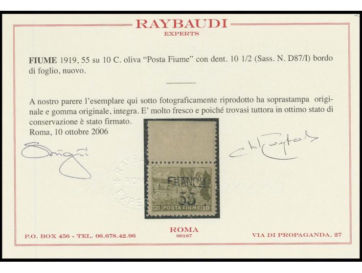 Cruiser arrival 55 on 10 cor. from the upper sheet margin on greyish, lower quality paper, perforated 10½, very fine, slight 