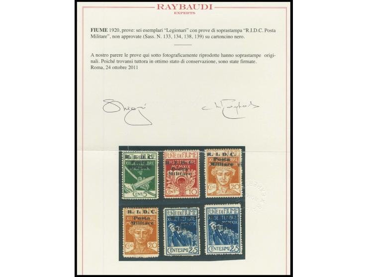 5-10 and 20-25 c. with different three line overprint "R.I.D.C. Posta Militare", unused, 20 and 25 c. two stamps each, fine, 