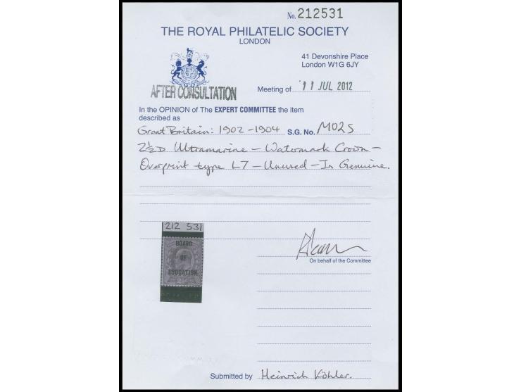 2½ d. ultramarine, unused, very fine, certificate RPS (2012)