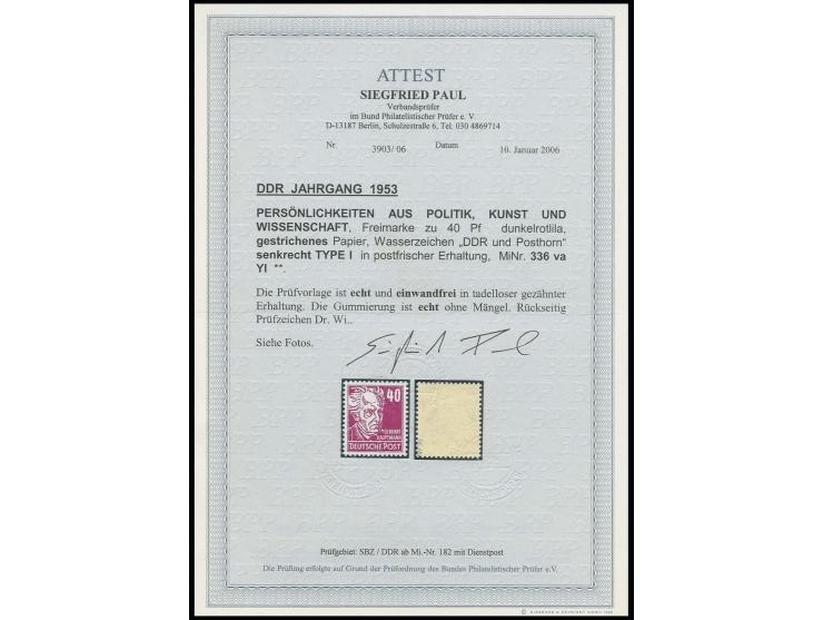 40 Pfg. dunkelrotlila auf gestrichenem Papier mit Wz. 2Y I, postrisch, selten, sign. Dr. Wittmann sowie Fotoattest Paul BPP (