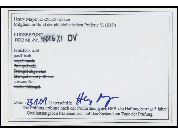 15 Pfg dunkelviolett mit Wz. 2X I im waagerechten Dreierstreifen aus der linken unteren Bogenecke mit Druckvermerk, postfrisc