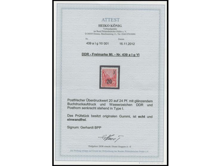 20 auf 24 Pfg. mit glänzendem Aufdruck und Wz. 2Y I, postfrisch, sign. Gerhardt BPP und Fotoattest König BPP