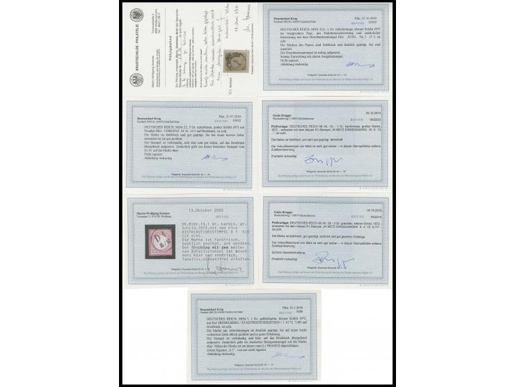 Distributions- und Ankunftsstempel, Lot mit 6 Einzelmarken und Paar mit diversen Ausgabe- bzw. Eingangsstempeln, dazu 2 Brief