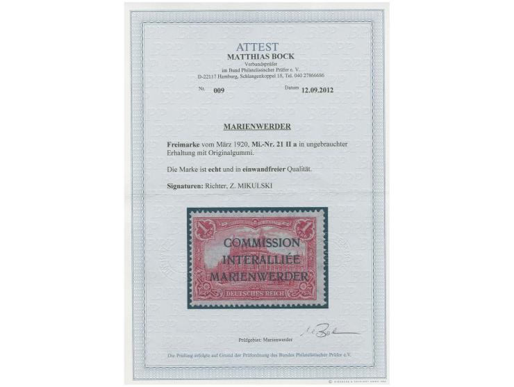 1920, 1 M. mit Mediävalschrift in schwarz, sauber ungebraucht, Kabinett, u.a. sign. Mikulski und Fotoattest Bock BPP