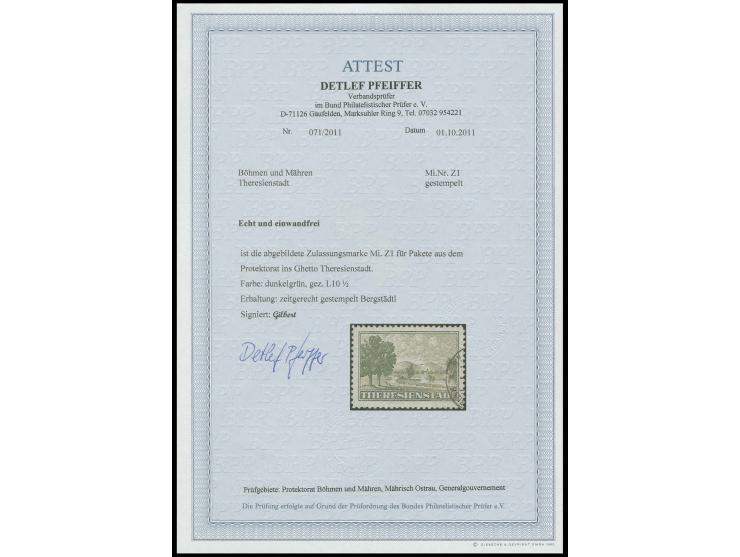 Zulassungsmarke, gestempelt, Kabinett, signiert Gilbert und Fotoattest Pfeiffer BPP