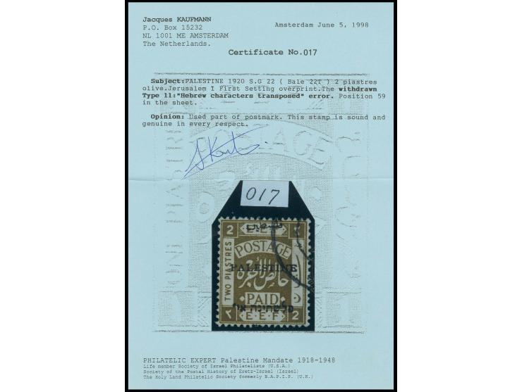 2 pia. with "TRANSPOSED"-error, used, fine, certificate Kaufmann (Bale 22T)