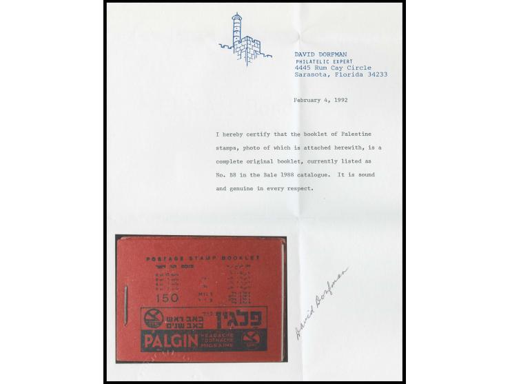 3rd issue 1937/38, complete booklet with red cover, front advert "PALGIN", complete with 4 panes of 6 stamps (all on vertical