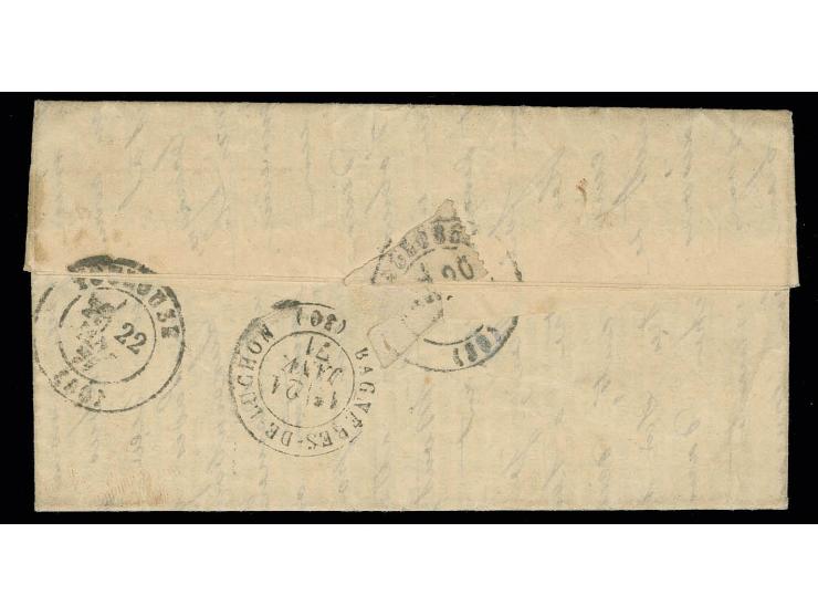 DUQUESNE 9.1.71, journal "Gazette des Absents"  Nr 23 du 5 janvier affr. avec 20C. oblit.étoile "38", cachet de départ "PARIS