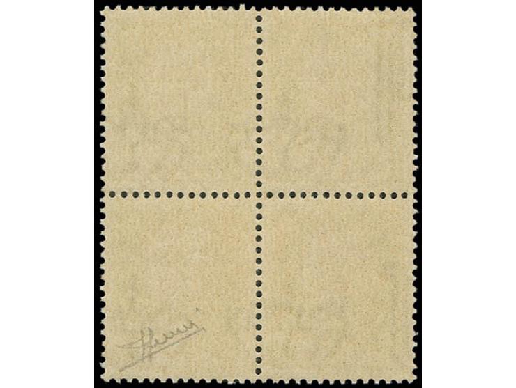 OCCUPATION DALMATIA: SPALATO: 1944, unissued 3.50 k. on 30 c. brown, block of four with double overprint, mint never hinged, 